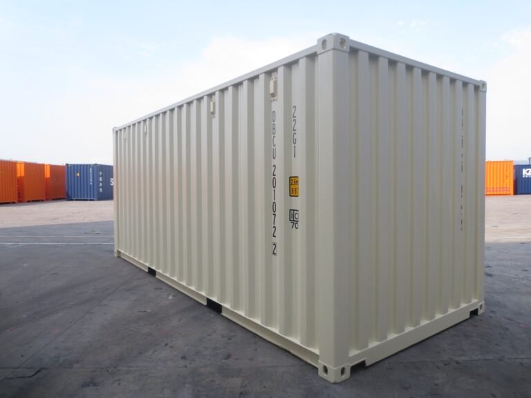 Container maritime neuf de 20 pieds en blanc crème - 1er voyage et modèle high cube