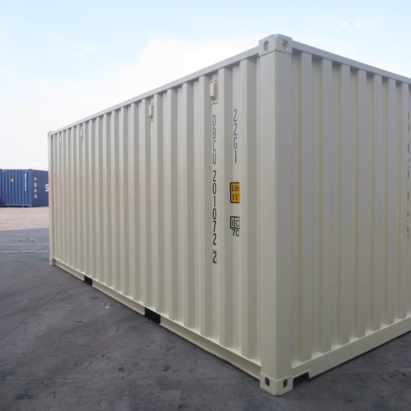 Container maritime neuf de 20 pieds en blanc crème - 1er voyage et modèle high cube