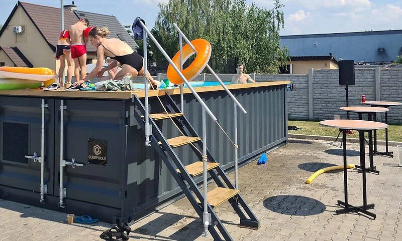 Piscine conteneur prête à l'emploi de 6,2 m x 2,5 m, Pack Confort